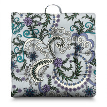 Quadratisches Meditationskissen mit Paisley-Muster, 22 x 22 Zoll