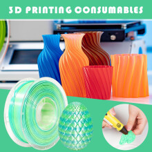 Filament PLA de mătase, 1,75 mm, gradient bicolor, metalic lucios