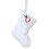 Gebreide kerstsok, wit, 7,9 inch (ca. 19 cm) met initialen 1