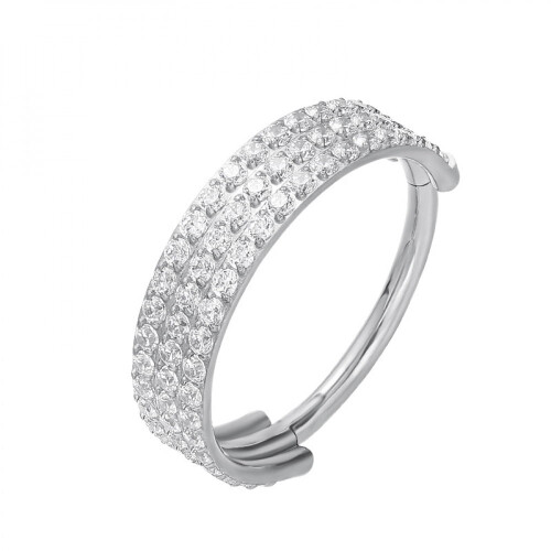 Argola nasal de titânio com microzircônias cúbicas