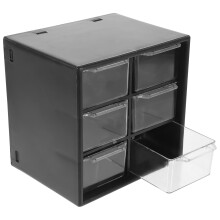 Bureau-opbergdoos met lade, zwart, kunststof, 1 set