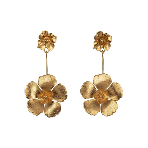 Flower Petal Stud Earrings 18K Gold Plated 2