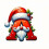 Christmas Initial Ornament with Red Hat and Santa Beard 26 2