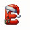 Christmas Initial Ornament with Red Hat and Santa Beard 2