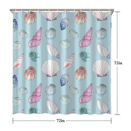 Douchegordijn van schelpen, waterdicht polyester, 72x72 inch 2