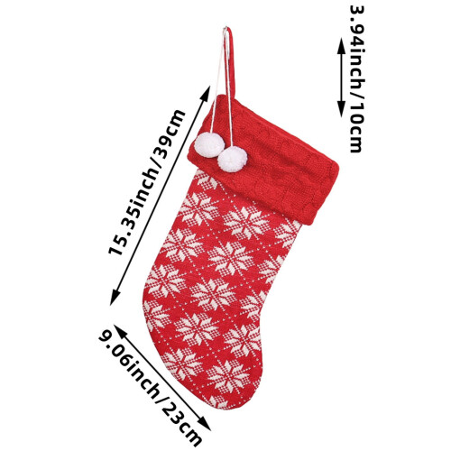 Stickat set med julstrumpor i rustik design, 35 cm 2