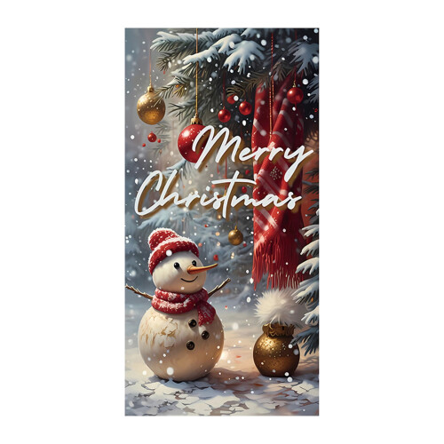 Christmas Door Cover Reindeer Tree Pattern 71x35 inch 1