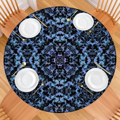 Toalha de mesa boho impermeável em tecido Oxford, redonda, 114-132 cm (45-52 polegadas) 1