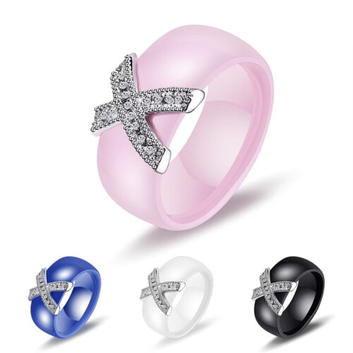 Anello nuziale da donna in acciaio inossidabile con micro cubi 1