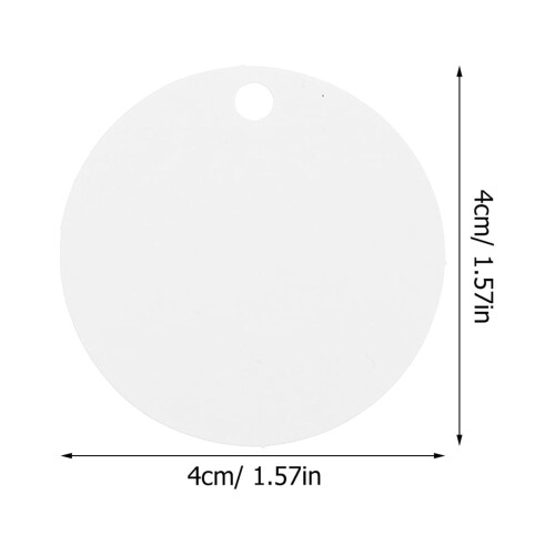 Supvox White Round Paper Tags 100 pcs 1.57 Inch 1