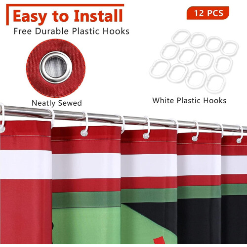 Waterdicht polyester kerstdouchegordijn 72x72 inch 1