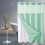 Rideau de douche réversible double couche 71 x 80 pouces avec 3