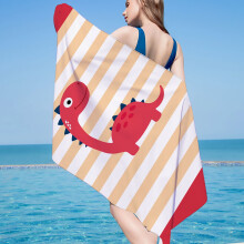 Strandhanddoek met dinosaurusstrepen, sneldrogend, 75x150 cm