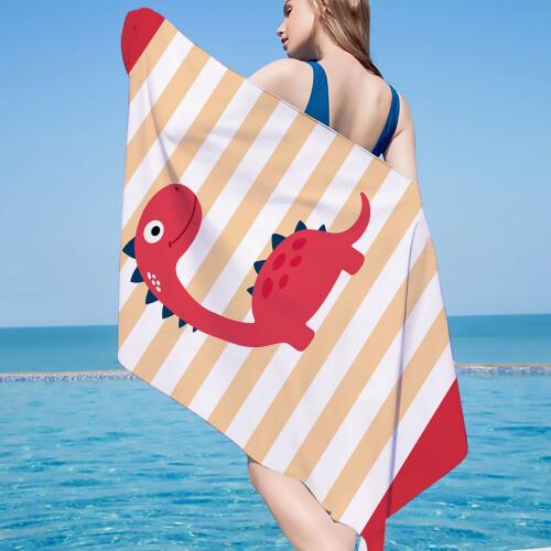 Toalla de playa con estampado de dinosaurios y secado rápido, 75x150cm
