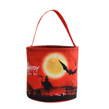 Sacola de Halloween com LED em formato de abóbora para doces ou travessuras, 23 x 24 cm (9 x 9,4 polegadas)