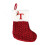 Bas rouge monogrammé miniature, maille torsadée, poignets blancs 1