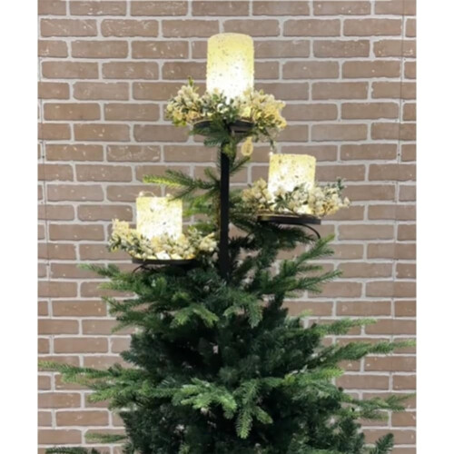 Black Triple Tree Topper Candelabra 3-Pack