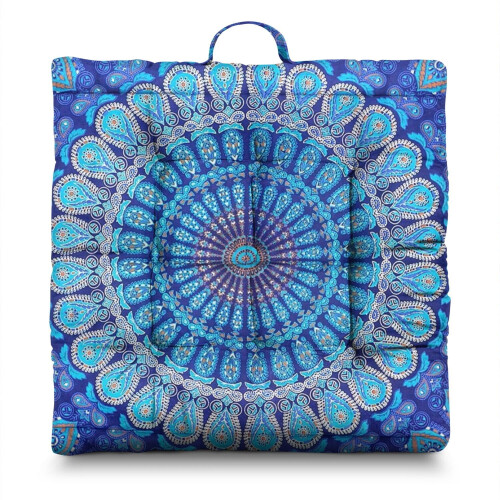 Almofada de meditação de chão boho quadrada de veludo de 56 cm (22 polegadas)