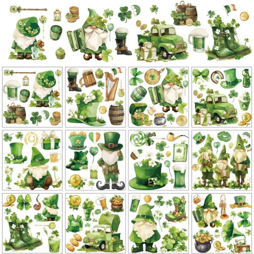 St. Patricks Day rub-on transfers 12 stk. 14x14 cm