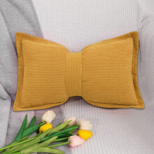 Cojín lumbar con forma de lazo, de algodón y lino, 19,6 x 11,8 pulgadas.