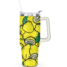 Citrontema-tumbler 115 g med handtag och spillsäkert lock
