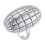 Women's Stainless Steel Oval Engraved Wedding Ring Silver 1