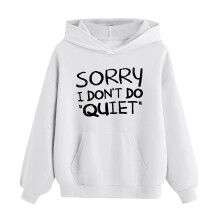 Hoodie voor jongens met letterprint, oversized model, wit, maat 5-6 jaar