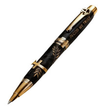 Bibel-Gedenkkugelschreiber, Metall, gravierte Bibelstelle, 2 ml