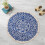 Tapete redondo azul e branco com padrão tradicional, 91 x 91 cm (36 x 36 polegadas) 7