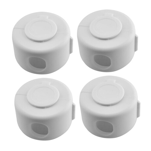 WINOMO Door Baby Proofing Set White PP Round 4 Pack 2