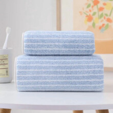 Blaues Korallenfleece-Handtuchset, 2-teilig, 35 x 75 cm + 70 x 140 cm