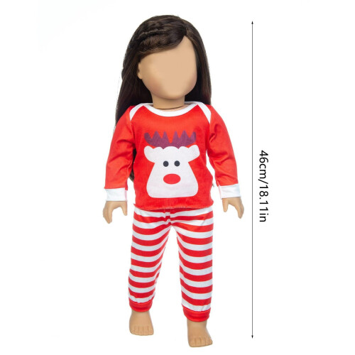 Conjunto de vestido e fantasia natalina para bonecas de 45 cm (18 polegadas) 2