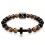 Bracelet de perles avec initiale et croix décorative 1