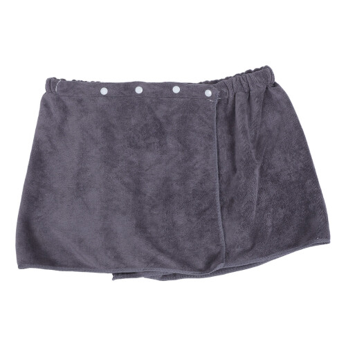 Men's Fleece Bath Towel Wrap Grey 1 Piece