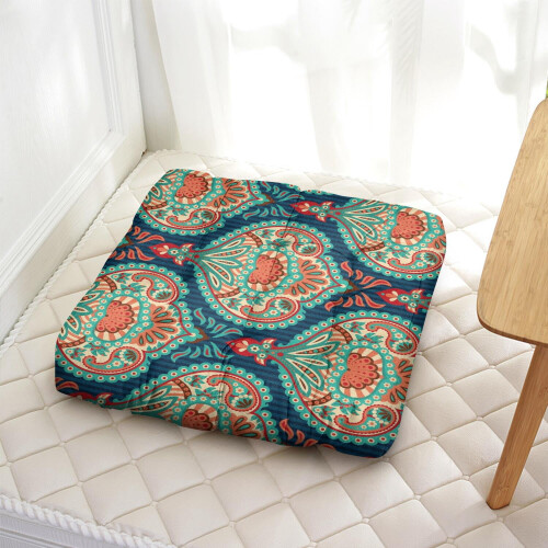 Μαξιλάρι διαλογισμού Paisley Boho Square 22x22 ίντσες 1