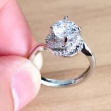 Moissanite Ring for Women 925 Sterling Silver Adjustable