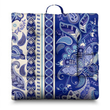 Boho-Meditationskissen mit Paisley-Muster, 56 x 56 cm
