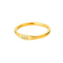 Bague délicate en acier inoxydable doré pour femme, avec chiffre, idéale pour un mariage.
