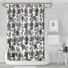 Sjöhäst Duschdraperi Vattentät Polyester 72x72 tum