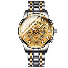 Ceas bărbătesc cu cuarț din oțel, carcasă din aliaj de 43 mm, rezistent la apă