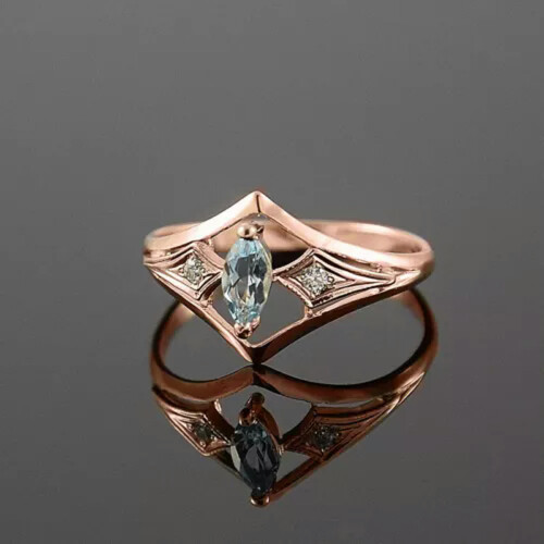 Roségoldplattierter Ring mit Zirkonia, Größe 6-10