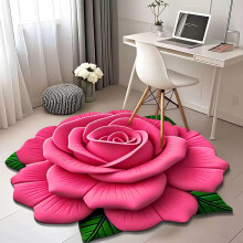 Vloerkleed met 3D-bloemenpatroon, zacht, antislip en kristalfluweel