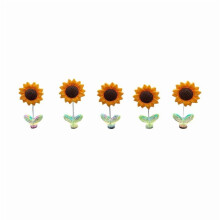Gele plastic knikkende zonnebloem autodecoratie (1 stuk)