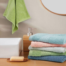 Lot de 6 serviettes de toilette en coton doux à séchage rapide