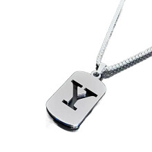 Titanium Steel Initial Pendant Necklace Unisex A-Z