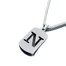 Titanium Steel Initial Pendant Necklace Unisex A-Z