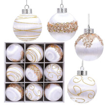 Adornos navideños irrompibles envueltos en seda de 8 cm (3,12 pulgadas)