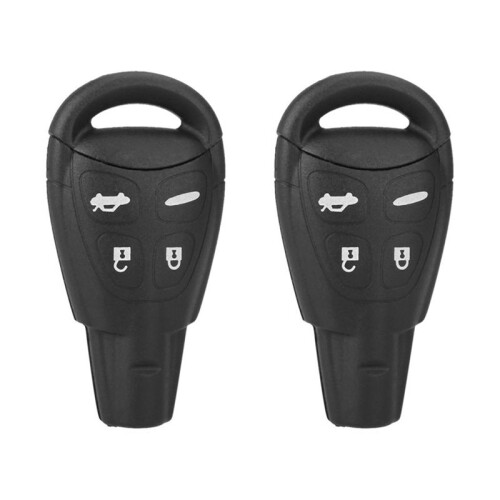2X Replacement 4 Buttons Keyless Entry Remote Car Key Fob Shell Case Cover and Button Pad with Insert Blade