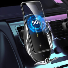 Qi Langaton Auton Tuulituki Teline 15W Autoklipsi Hopea