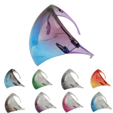 Zonnebril met vizier, transparant, volledig gezichtsmontuur, groot montuur, unisex